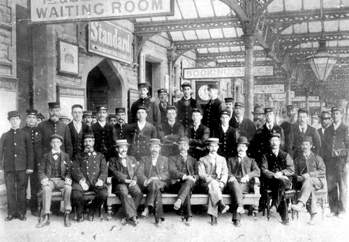Station staff at Weston-super-Mare Station in the early 1890s.